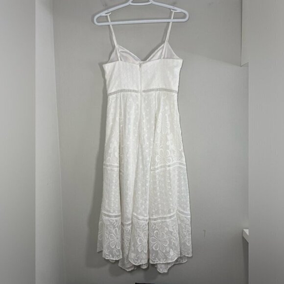 Forever New White Lace Embroidery Midi Dress Sleeveless size 4 - Picture 2 of 9